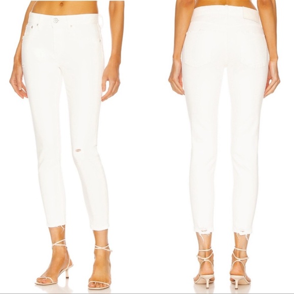 Moussy Vintage Velma Skinny Jeans White Distressed Size 25 - Picture 1 of 8